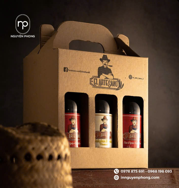 Hộp sóng bồi giấy Kraft đựng rượu